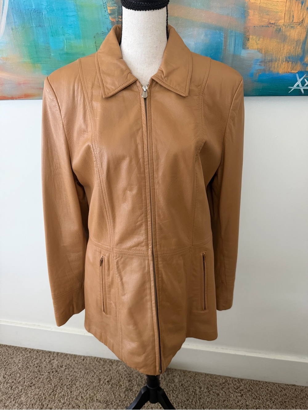 Wilson’s Leather Pelle Studio Tan Leather Jacket L